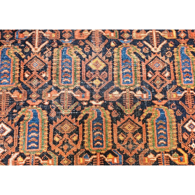 Textile Early 20th Century Vintage Persian Malayer Area Rug, All-Over Paisley Pattern, Navy & Ivory, 5’ X 6’ For Sale - Image 7 of 16