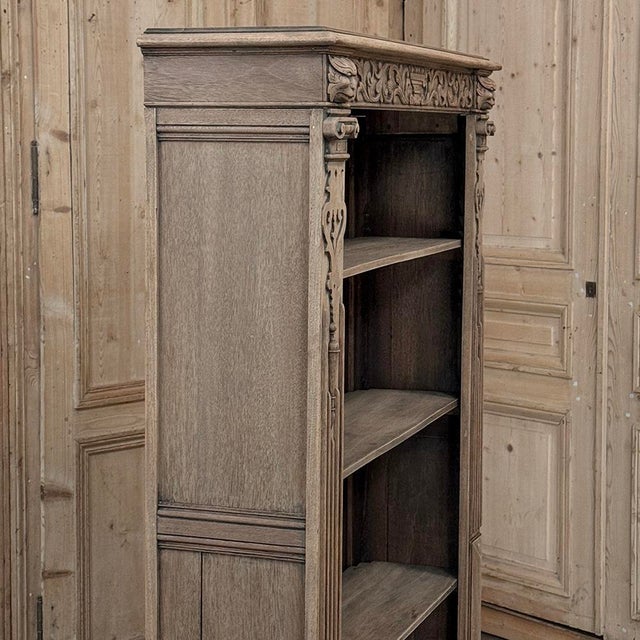 19th Century Renaissance Revival Stripped Oak Open Bookcase For Sale - Image 13 of 18