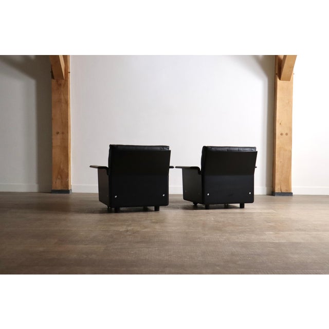 Model 620 Lounge Chairs in Black Leather by Dieter Rams for Vitsoe, 1980s, Set of 2 For Sale - Image 13 of 16