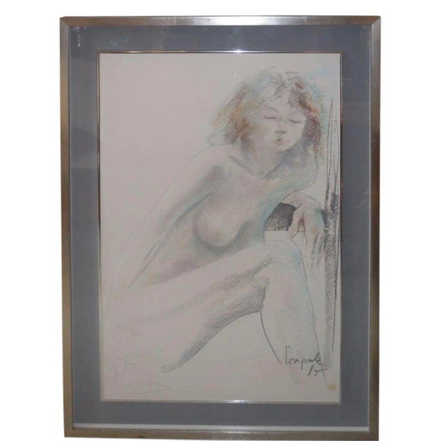 Original Dario Campanile Female Nude Drawing C.1995 For Sale - Image 4 of 4