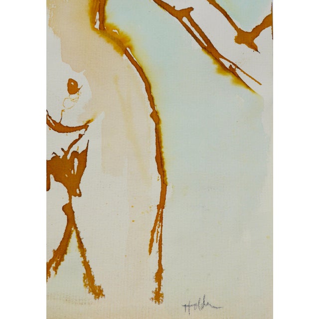 Contemporary "French Nude" Contemporary Abstract Figurative Watercolor and Ink Painting on Paper For Sale - Image 3 of 5
