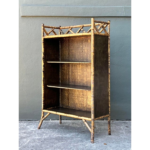 Mid-Century Modern Vintage Tortoise Bamboo Etagere For Sale - Image 3 of 12
