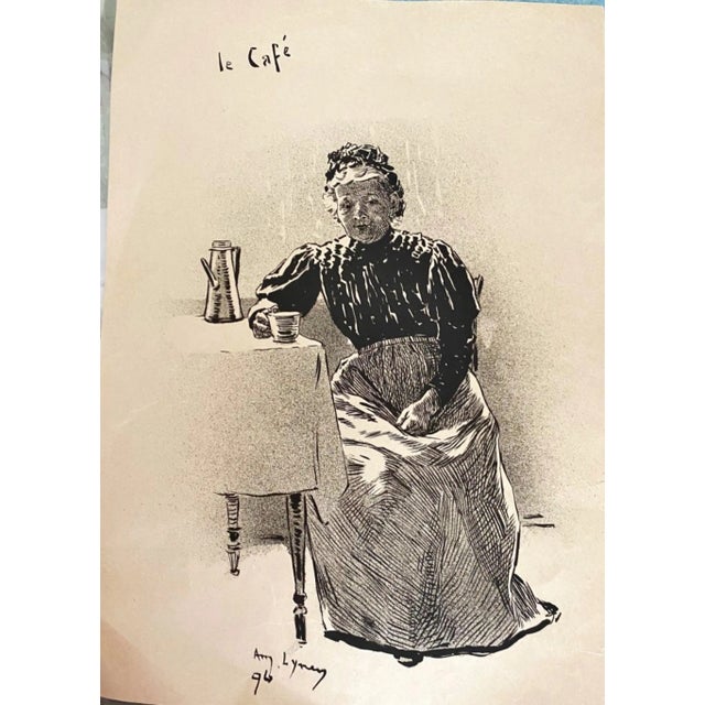 André Lynen, Il Café, 1896, Original Lithograph For Sale