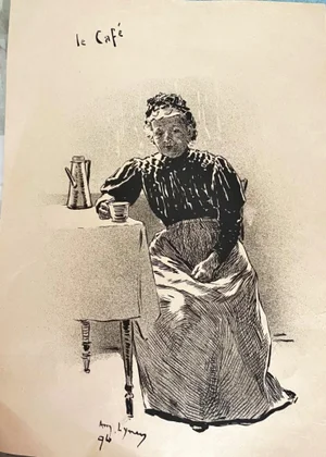 André Lynen, Il Café, 1896, Original Lithograph