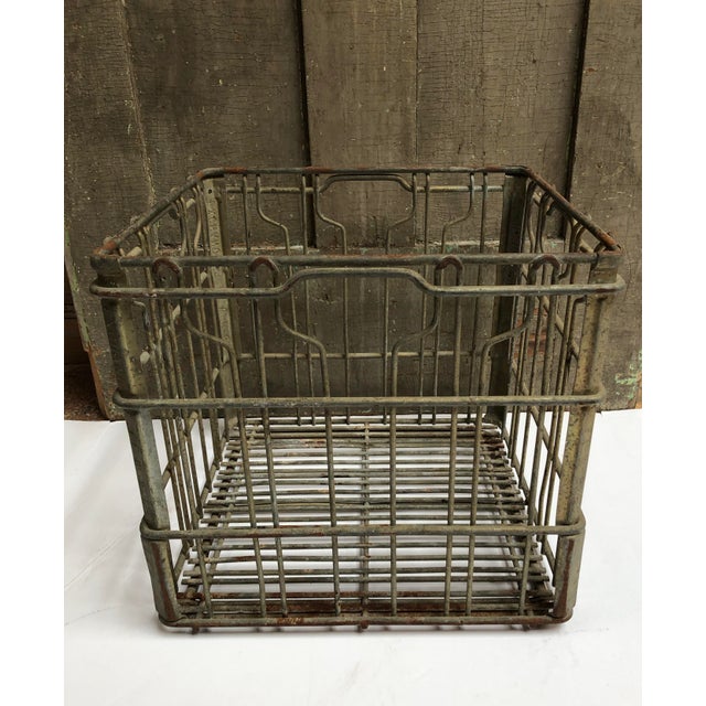 1960s Industrial Metal Milk Crate Chairish
