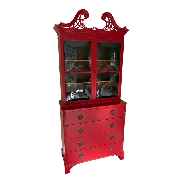 Vintage Mid-20th Century Secretary Desk Made by Union-National Inc. (Jamestown, New York). For Sale