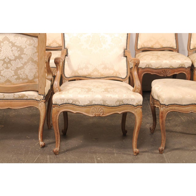 Mid 20th Century French Louis XV Style Dining Chairs (Set of 10) For Sale - Image 4 of 13