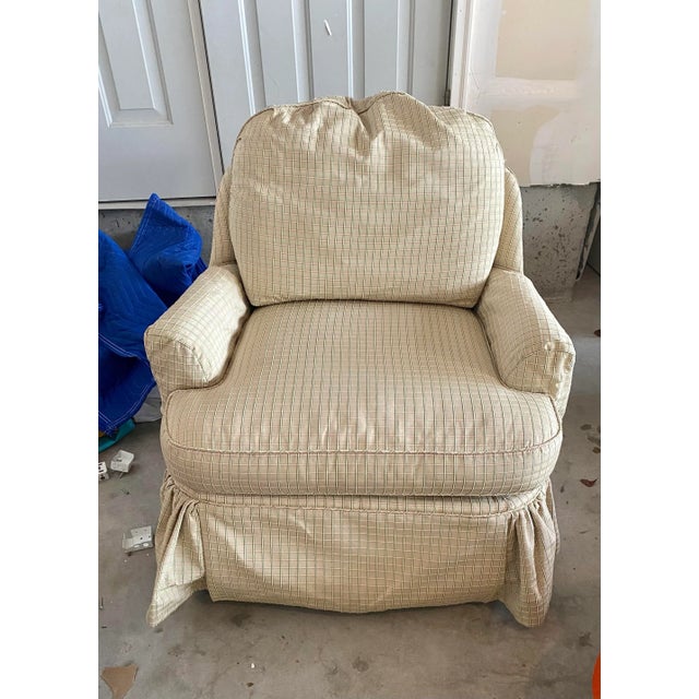 Custom Upholstered Calico Chair For Sale - Image 9 of 9
