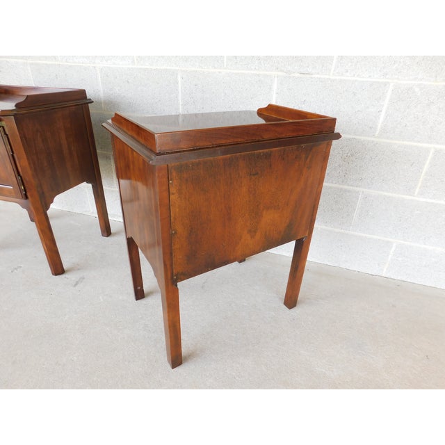 Drexel Furniture Vintage Cherry Georgian Style Nightstands - A Pair For Sale - Image 14 of 16