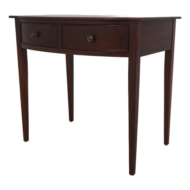 Wright Table Co. Mahogany Federal Style 2 Drawer End Table Server For Sale