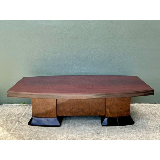 Wood Vintage Custom Deco Double Tone Burl Coffee Table For Sale - Image 7 of 18
