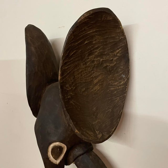 Large Babanki Hand-Carved Wooden Elephant Wall Hanging - Cameroon Grassfields For Sale In Seattle - Image 6 of 16