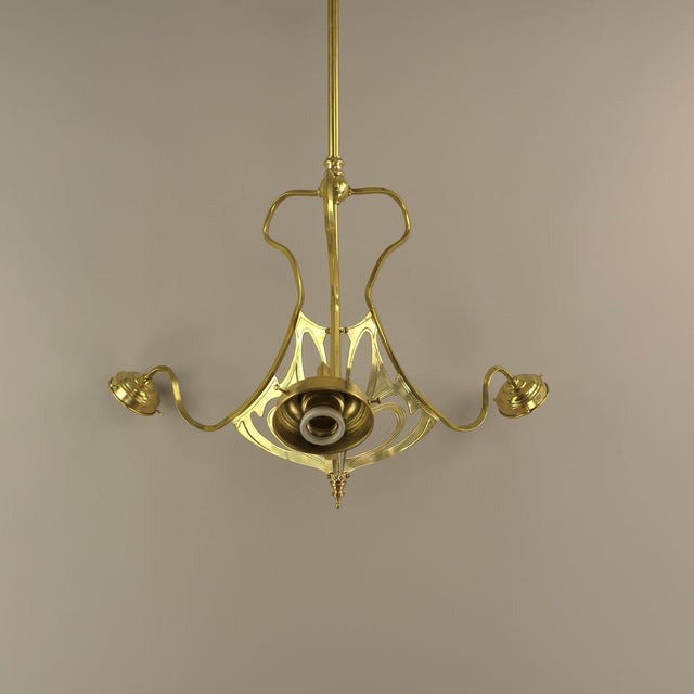 Art Deco Chandelier with Opalglass Shades, Vienna, 1920s For Sale - Image 16 of 17