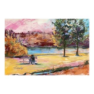 Pacific Northwest Pastel Landscape by Susan Glendenning For Sale