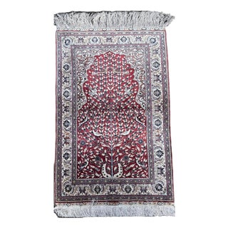 Vintage Kayseri Silk Oriental Rug, 1960s For Sale