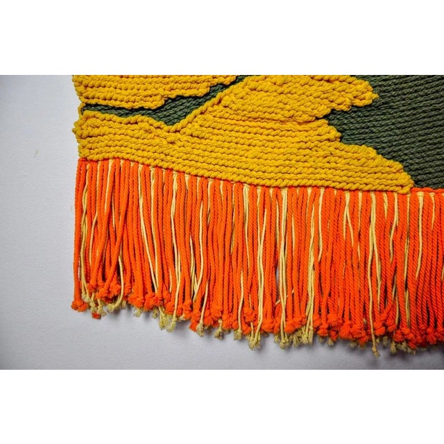 Textured Macrame Wall Tapestry, Catalan Sunset, Spain, 1970s For Sale - Image 4 of 9