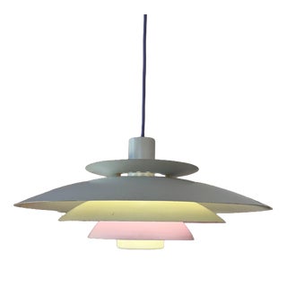 White and Purple Metal Louvered Lamp by Formlight, 1970s For Sale