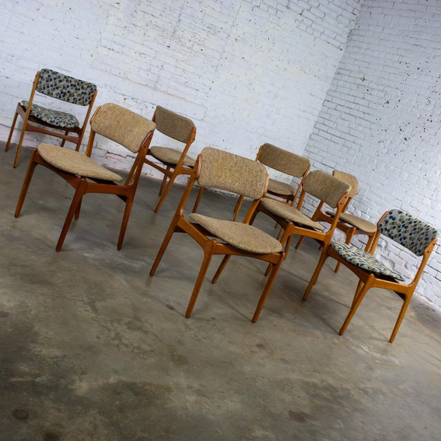 Mid to Late 20th Century Scandinavian Modern Dining Chairs Teak Model 49 by Erik Buch for o.d. Mobler Under Domus Danica Set of 8 For Sale - Image 6 of 18