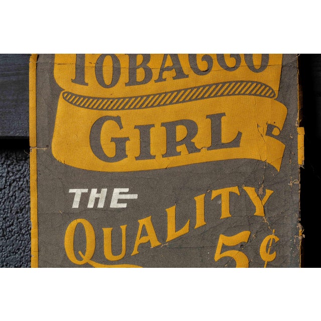 Early 20th Century Early 20th Century Tobacco Girl Cloth Advertising Banner For Sale - Image 5 of 10