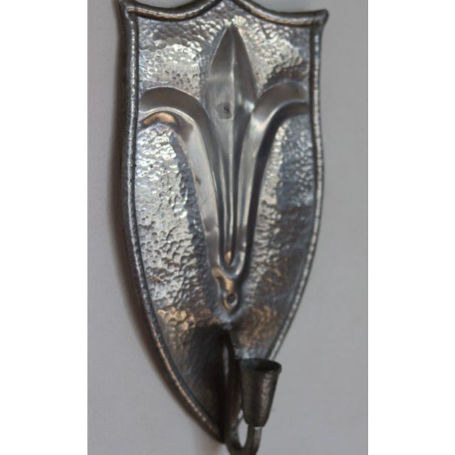 Metal Swedish Pewter Sconces, Set of 2 For Sale - Image 7 of 11