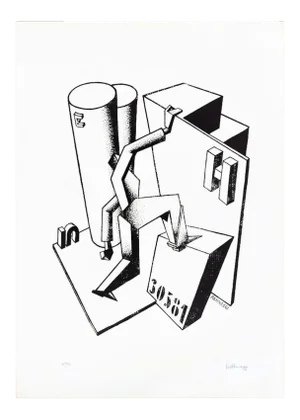 The Climber - Original Lithograph by Ivo Pannaggi - 1975 ca. 1975 ca.