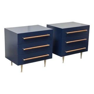 Brownstone Audrey Navy Nightstands, Pair For Sale
