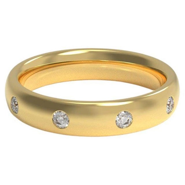 8 Flush Set Bezel Diamond Eternity Wedding Band in 14 Karat Yellow Gold For Sale - Image 15 of 18