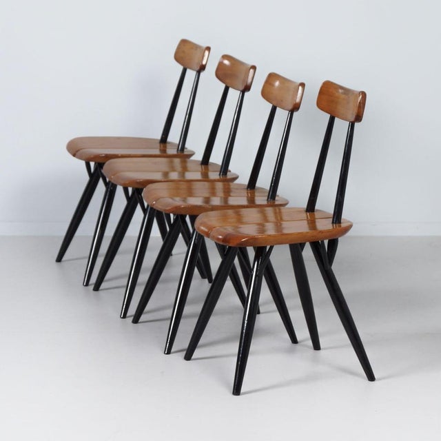 Wood Pirkka Dining Set by Ilmari Tapiovaara for Asko & Laukaan Puu, 1950s, Set of 6 For Sale - Image 7 of 11