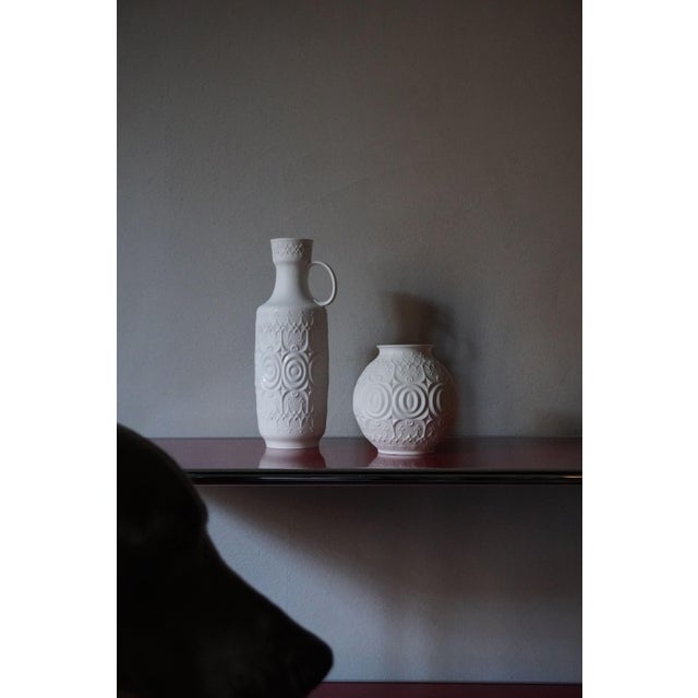 Bisque porcelain vase made by Kaiser, Germany, with OP design, in perfect condition. Made in the 1960s. This piece has an...