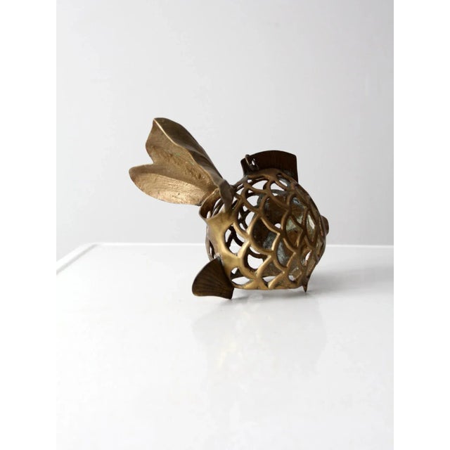 Mid-Century Brass Fish Figurine For Sale - Image 6 of 10