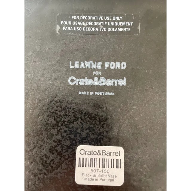 Ceramic Leanne Ford for Crate & Barrel Black Chimney Vase For Sale - Image 7 of 8