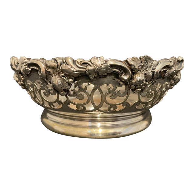 Antique Silverplate Wine Coaster For Sale