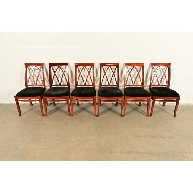 English Bernhardt Regency Carved Mahogany Dining Chairs | Set of Six For Sale - Image 3 of 13