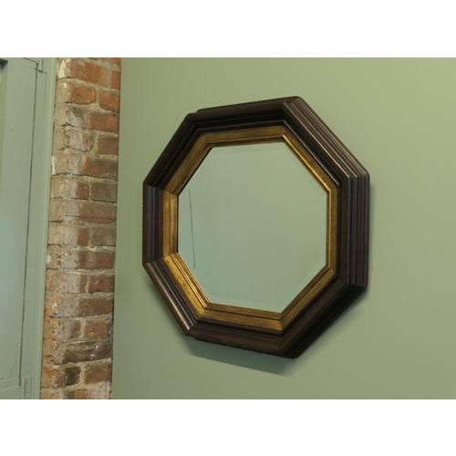Beautiful Black & Gold Octagonal Regency Style Wall Mirror This is a good large size and a very attractive piece, the 4”...