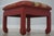 Pair of Chinese Style Red Bird & Flower Ottoman or Stools - New Upholstery For Sale - Image 10 of 12