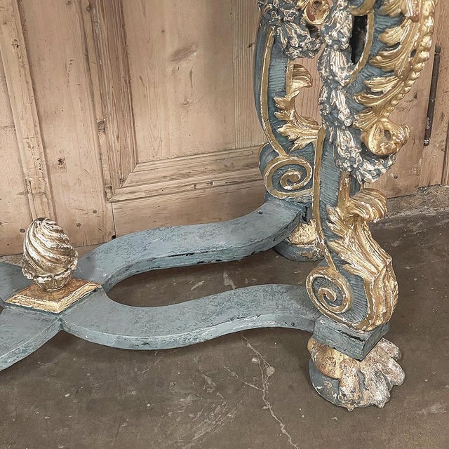 Wood Early 19th Century Italian Baroque Faux-Sienna Marble Console For Sale - Image 7 of 18