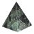 Late 20th Century Italian Natural Solid Green Marble Stone Pyramid Sculpture For Sale