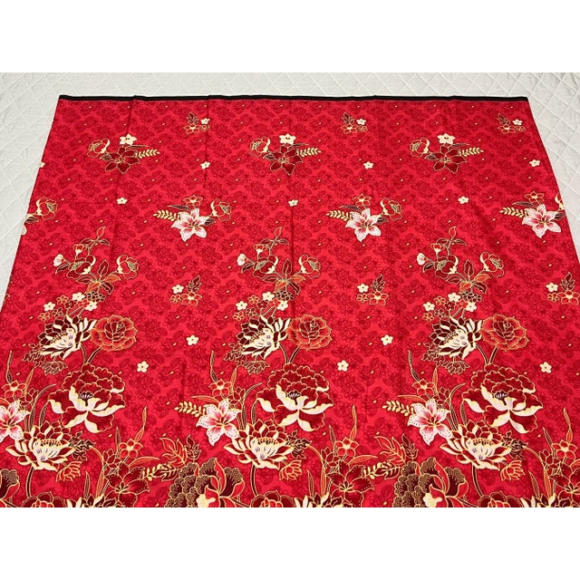 Southeast Asian Cotton Classic Floral and Abstract Design Textile/Fabric Remnant For Sale - Image 4 of 9