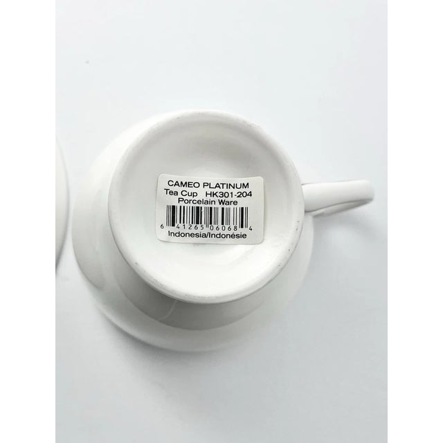 Ceramic Mikasa “Cameo Platinum” Set of 7 Bone China Teacups & Saucers - 14pcs For Sale - Image 7 of 7
