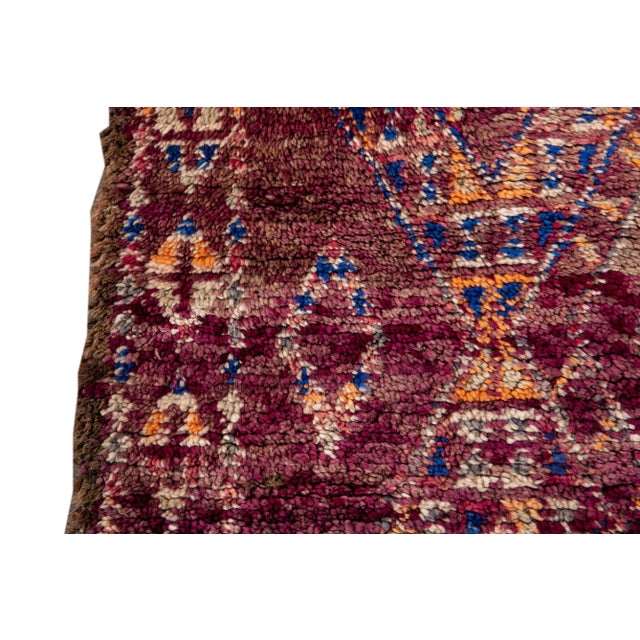 Mid-20th Vintage Purple Geometric Moroccan Rug For Sale - Image 9 of 13