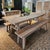 Farmhouse French Rustic Whitewash Trestle Dining Set, Indoor and Outdoor For Sale - Image 3 of 5