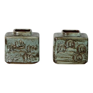1970s Pair of Small Glazed Ceramic Vases by Désirée Stentøj For Sale