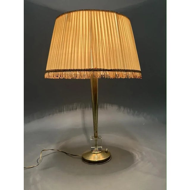 Fabrics in fabrics, brass, glass. Original fabric lampshade. European Plug (up to 250V).The wiring of this item may be...