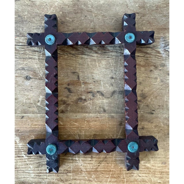 Vintage Boho Tramp Art Frame For Sale - Image 9 of 10