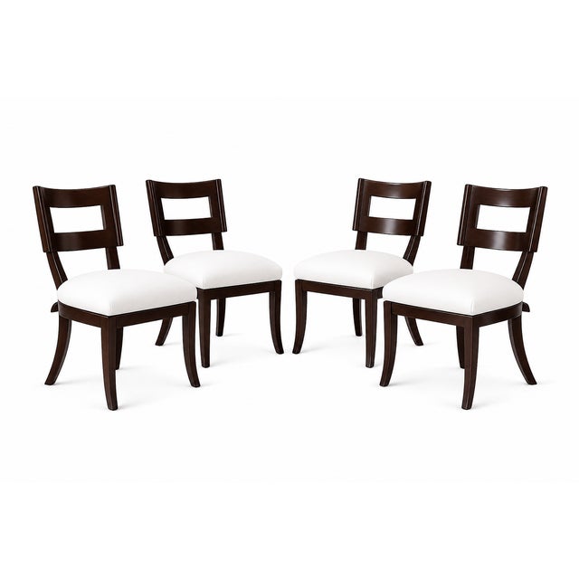 Mid-Century Modern Klismos Set of 4 Dining Chairs For Sale - Image 3 of 4