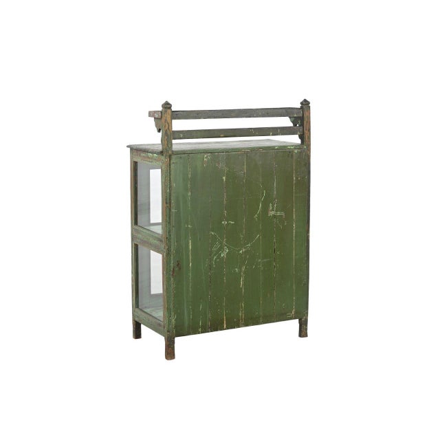 Vintage Anglo-Indian Painted Teakwood Small Bookcase For Sale - Image 4 of 4