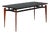 Vintage Table in Mahogany and Metal with Glass, 1960s For Sale