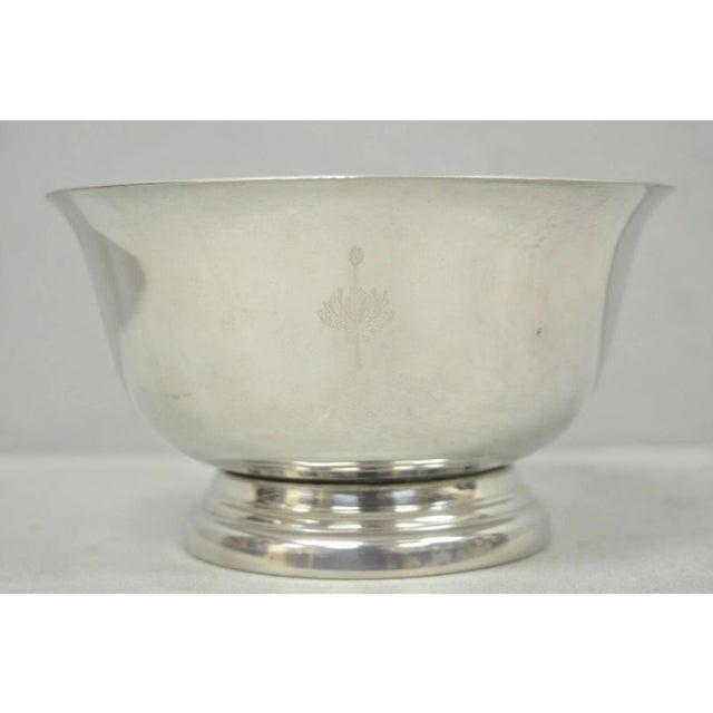 Vintage Regency Style Silver Plated Pewter 1993 Merion Golf Club Award Bowl For Sale In Philadelphia - Image 6 of 12