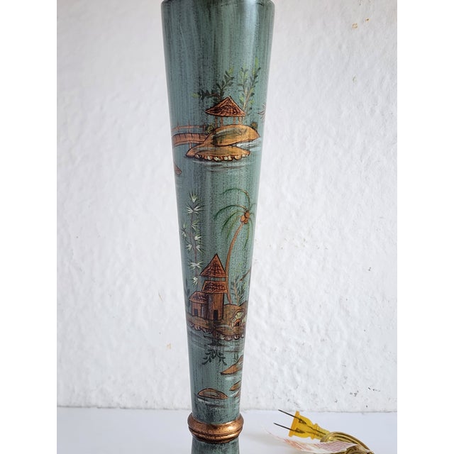 Bradburn Tole Painted Chinoiserie Table Lamps-a Pair For Sale - Image 9 of 12