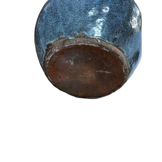 Large Antique Yixing Flambe Glazed Stoneware Pot With Rounded Rim For Sale - Image 9 of 14